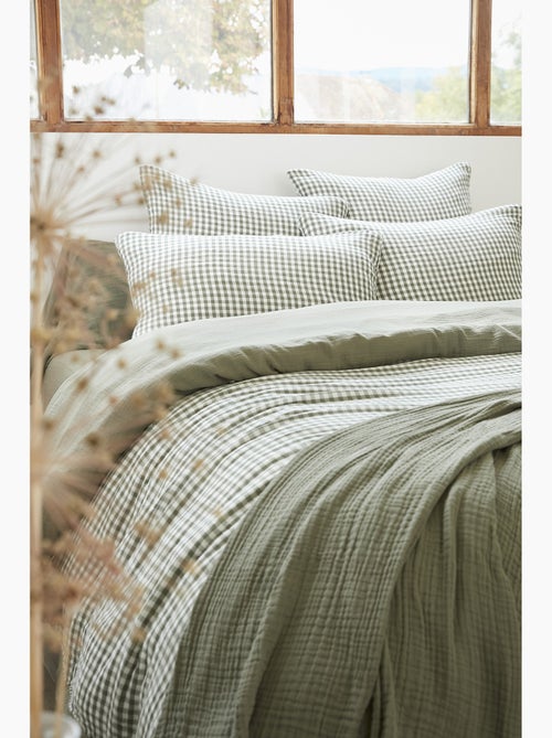 Lot de 2 Taies d'Oreiller Double Gaze de Coton VICKIE - Kiabi Lot de 2 Taies d'Oreiller Double Gaze de Coton VICKIE - Kiabi