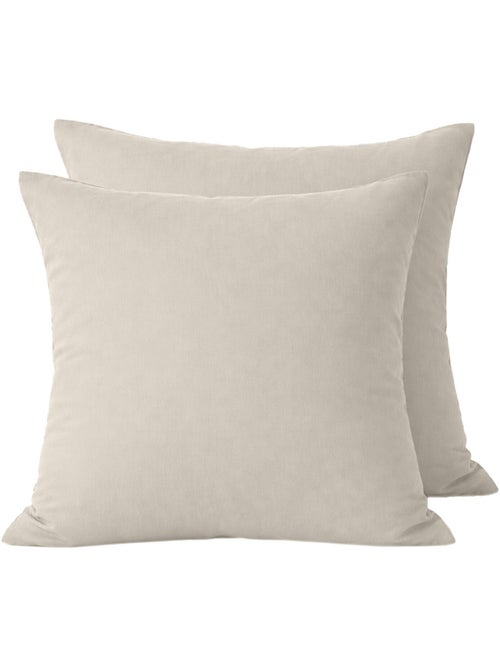 Lot de 2 taies d'oreiller en percale de coton uni écru - Mura - Kiabi Lot de 2 taies d'oreiller en percale de coton uni écru - Mura - Kiabi