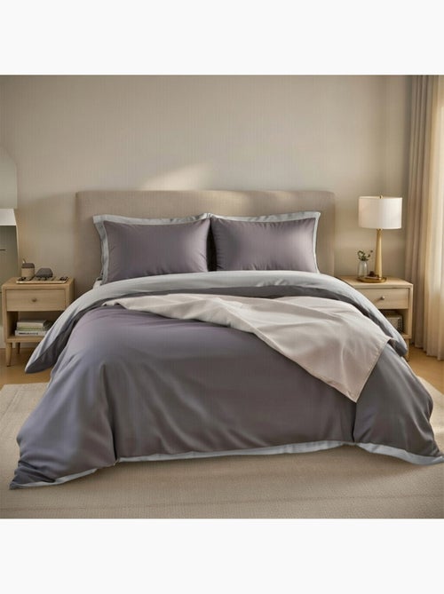 Lot de 2 taies d'oreiller en percale de coton uni gris - Mura - Kiabi Lot de 2 taies d'oreiller en percale de coton uni gris - Mura - Kiabi