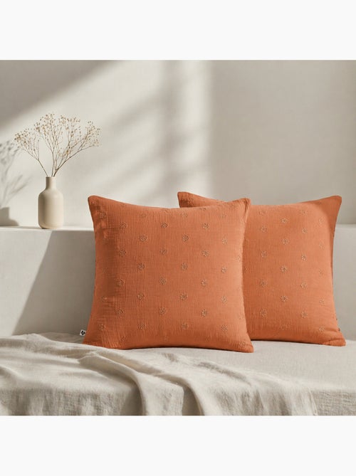 Lot de 2 Taies d’Oreiller – Gaze de Coton Brodée – GAÏA BOHO - Kiabi Lot de 2 Taies d’Oreiller – Gaze de Coton Brodée – GAÏA BOHO - Kiabi
