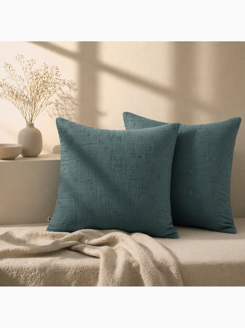 Lot de 2 Taies d’Oreiller – Gaze de Coton Brodée – GAÏA BOHO - Kiabi