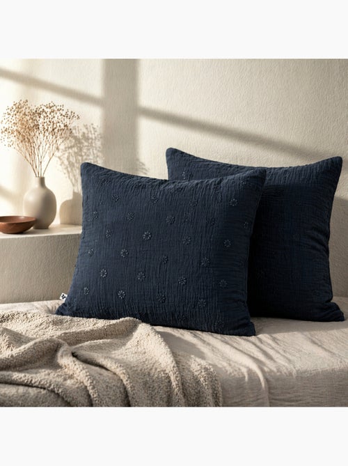 Lot de 2 Taies d’Oreiller – Gaze de Coton Brodée – GAÏA BOHO - Kiabi