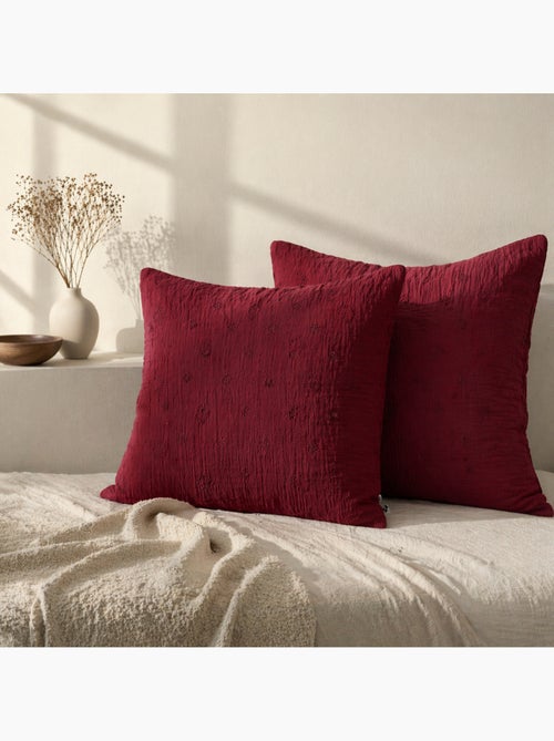 Lot de 2 Taies d’Oreiller – Gaze de Coton Brodée – GAÏA BOHO - Kiabi