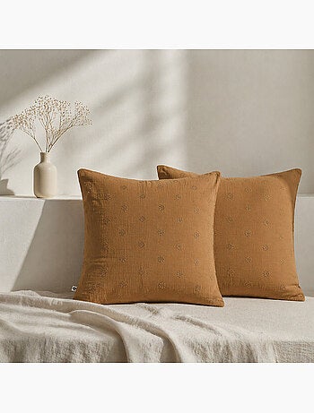 Lot de 2 Taies d’Oreiller – Gaze de Coton Brodée – GAÏA BOHO