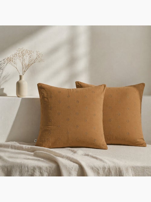 Lot de 2 Taies d’Oreiller – Gaze de Coton Brodée – GAÏA BOHO - Kiabi