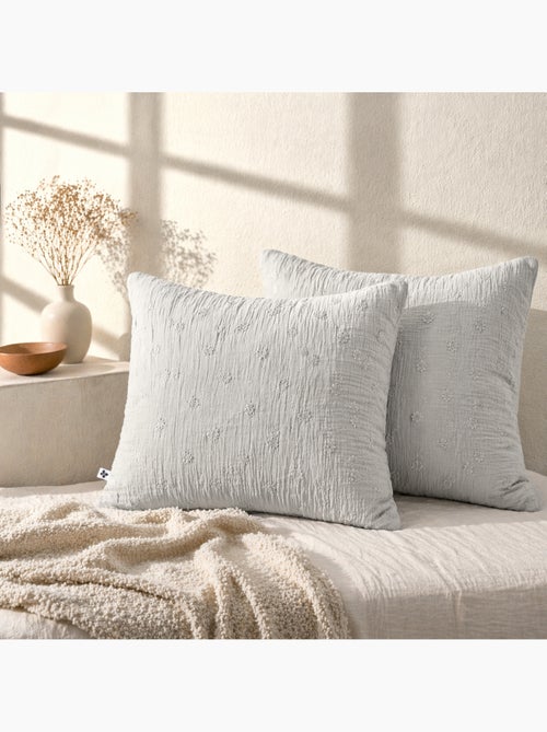Lot de 2 Taies d’Oreiller – Gaze de Coton Brodée – GAÏA BOHO - Kiabi