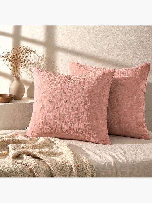 Lot de 2 Taies d’Oreiller – Gaze de Coton Brodée – GAÏA BOHO - Kiabi