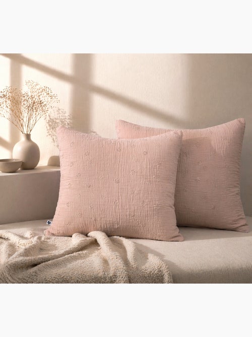 Lot de 2 Taies d’Oreiller – Gaze de Coton Brodée – GAÏA BOHO - Kiabi