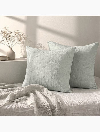 Lot de 2 Taies d’Oreiller – Gaze de Coton Brodée – GAÏA BOHO