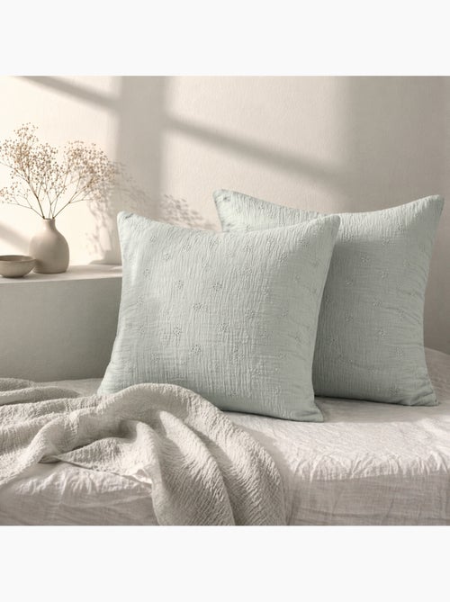 Lot de 2 Taies d’Oreiller – Gaze de Coton Brodée – GAÏA BOHO - Kiabi Lot de 2 Taies d’Oreiller – Gaze de Coton Brodée – GAÏA BOHO - Kiabi