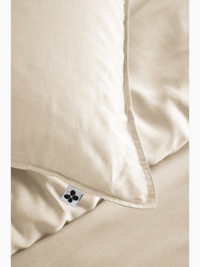 Lot de 2 taies d’oreiller Lyocell uni – LYSANDRE Beige - Kiabi