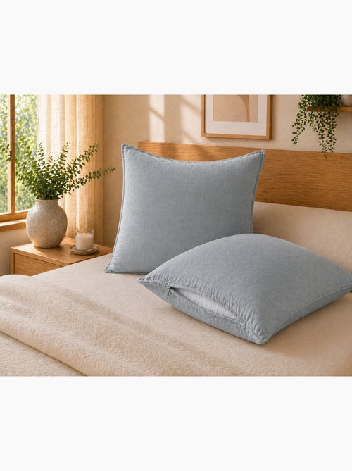 Lot de 2 taies d’oreiller Lyocell uni – LYSANDRE - Kiabi