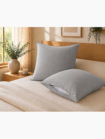 Lot de 2 taies d’oreiller Lyocell uni – LYSANDRE