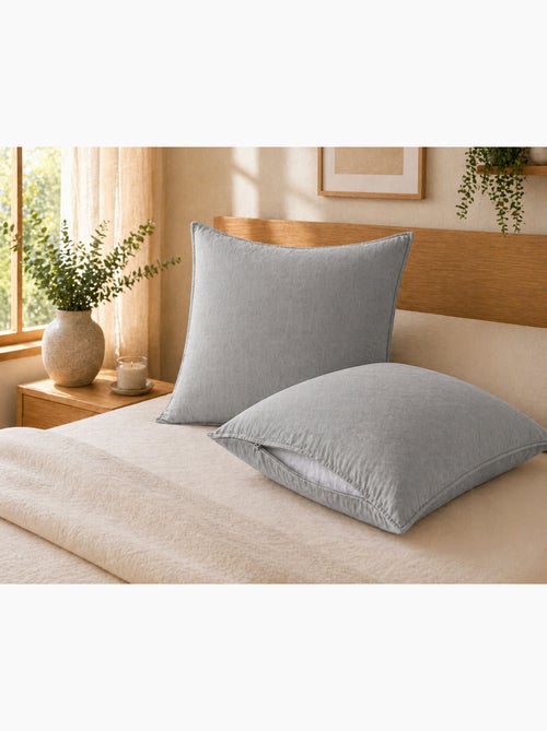 Lot de 2 taies d’oreiller Lyocell uni – LYSANDRE - Kiabi