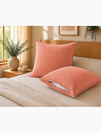 Lot de 2 taies d’oreiller Lyocell uni – LYSANDRE