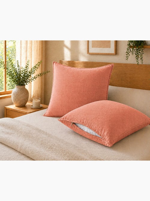 Lot de 2 taies d’oreiller Lyocell uni – LYSANDRE - Kiabi