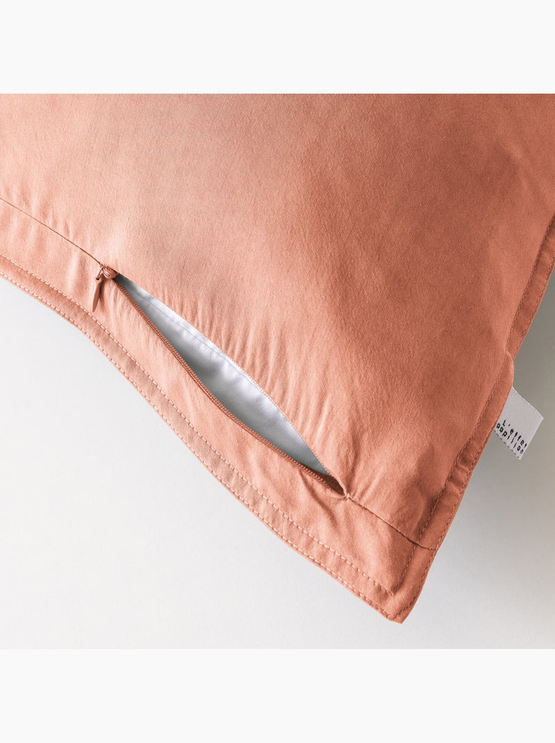 Lot de 2 taies d’oreiller Lyocell uni – LYSANDRE Terracotta - Kiabi