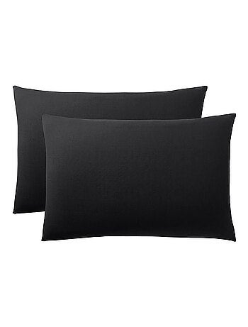 Taie d'oreiller noir 100% coton 50x70 cm TEX HOME : la taie d'oreiller à  Prix Carrefour