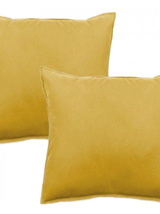 Lot de 2 taies d'oreiller Palace pur coton teint lavé 63 fils/cm² Vent du sud - Palace Curry - Lot d