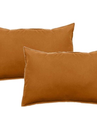 Lot de 2 taies d'oreiller Palace pur coton teint lavé 63 fils/cm² Vent du sud - Palace Terre Cuite -