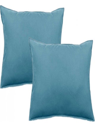 Lot de 2 taies d'oreiller Palace pur coton teint lavé 63 fils/cm² Vent du sud - Palace Topaze - Lot