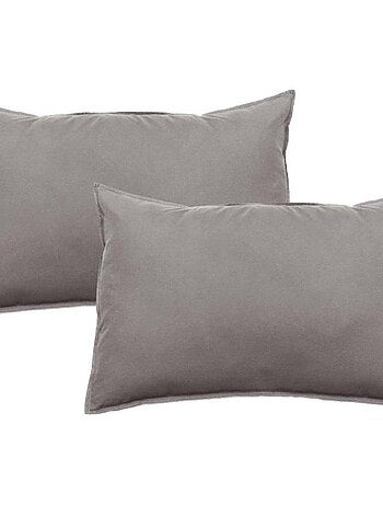 Lot de 2 taies d’oreiller Palace pur coton teint lavé 63 fils/cm² Vent du sud