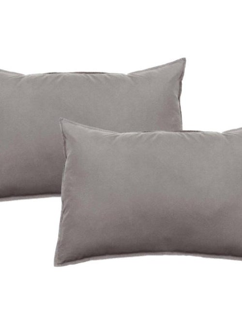 Lot de 2 taies d’oreiller Palace pur coton teint lavé 63 fils/cm² Vent du sud - Kiabi