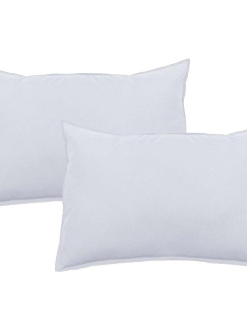 Lot de 2 taies d’oreiller Palace pur coton teint lavé 63 fils/cm² Vent du sud Blanc - Kiabi