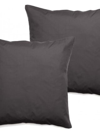 Lot de 2 taies d'oreiller percale pur coton peigné longues fibres 80 fils/cm² Vent du sud - Ardoise