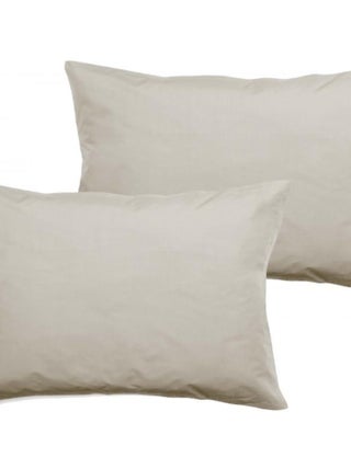 Lot de 2 taies d'oreiller percale pur coton peigné longues fibres 80 fils/cm² Vent du sud