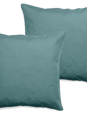 Lot de 2 taies d'oreiller percale pur coton peigné longues fibres 80 fils/cm² Vent du sud