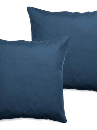 Lot de 2 taies d'oreiller percale pur coton peigné longues fibres Vent du sud - Marine -