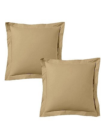 Lot de 2 taies d'oreiller satin de coton bleu