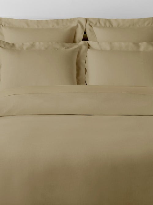 Lot de 2 taies d'oreiller satin de coton beige - Kiabi