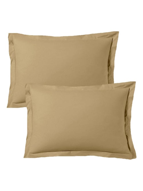 Lot de 2 taies d'oreiller satin de coton beige - Kiabi Lot de 2 taies d'oreiller satin de coton beige - Kiabi