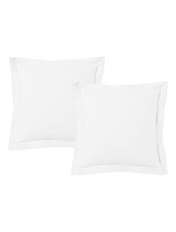 Lot de 2 taies d'oreiller satin de coton bleu