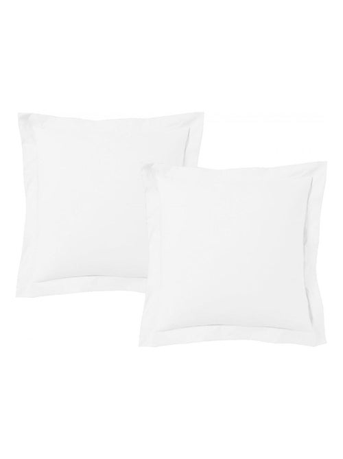 Lot de 2 taies d'oreiller satin de coton blanc - Kiabi