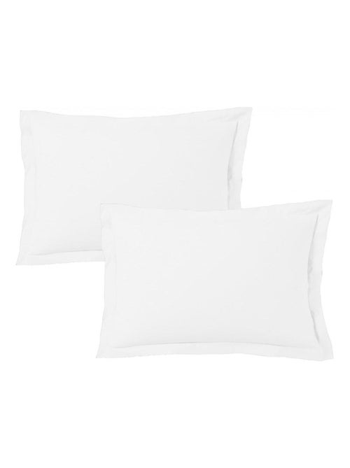 Lot de 2 taies d'oreiller satin de coton blanc - Kiabi Lot de 2 taies d'oreiller satin de coton blanc - Kiabi