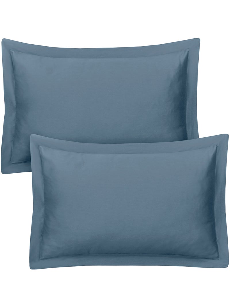 Lot de 2 taies d'oreiller satin de coton Bleu - Kiabi