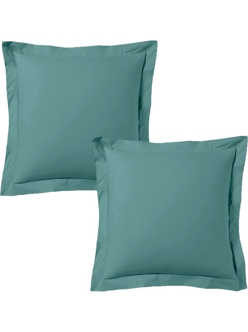 Lot de 2 taies d'oreiller satin de coton céladon - Kiabi