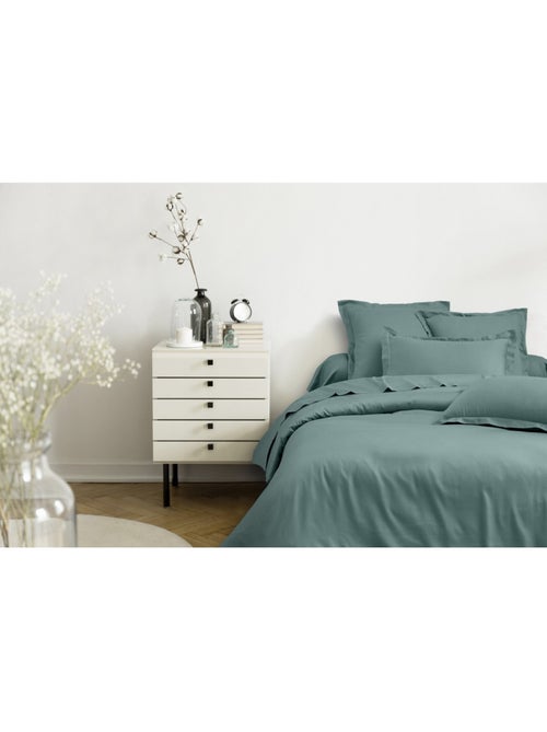 Lot de 2 taies d'oreiller satin de coton céladon - Kiabi
