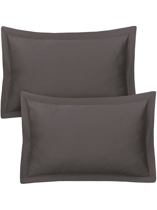 Lot de 2 taies d'oreiller satin de coton - Kiabi