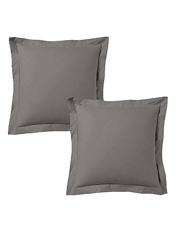 Lot de 2 taies d'oreiller satin de coton bleu