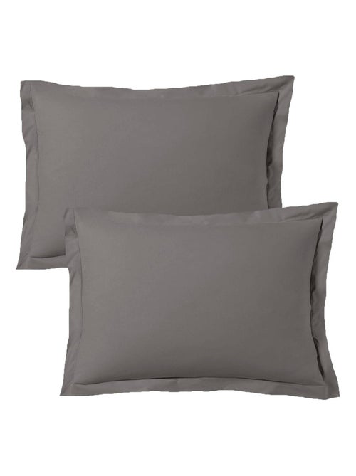 Lot de 2 taies d'oreiller satin de coton gris - Kiabi Lot de 2 taies d'oreiller satin de coton gris - Kiabi