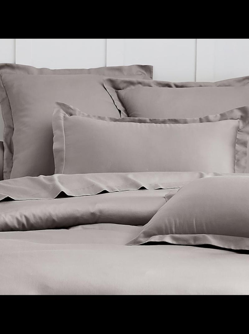 Lot de 2 taies d'oreiller satin de coton gris Gris - Kiabi
