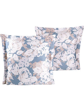 Lot de 2 Taies d'oreiller satin de coton imprimé