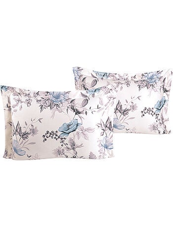 Lot de 2 Taies d'oreiller satin de coton imprimé