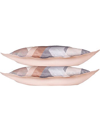 Lot de 2 Taies d'oreiller satin de coton imprimé Helix Brown