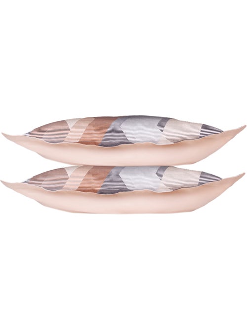Lot de 2 Taies d'oreiller satin de coton imprimé Helix Brown - Kiabi