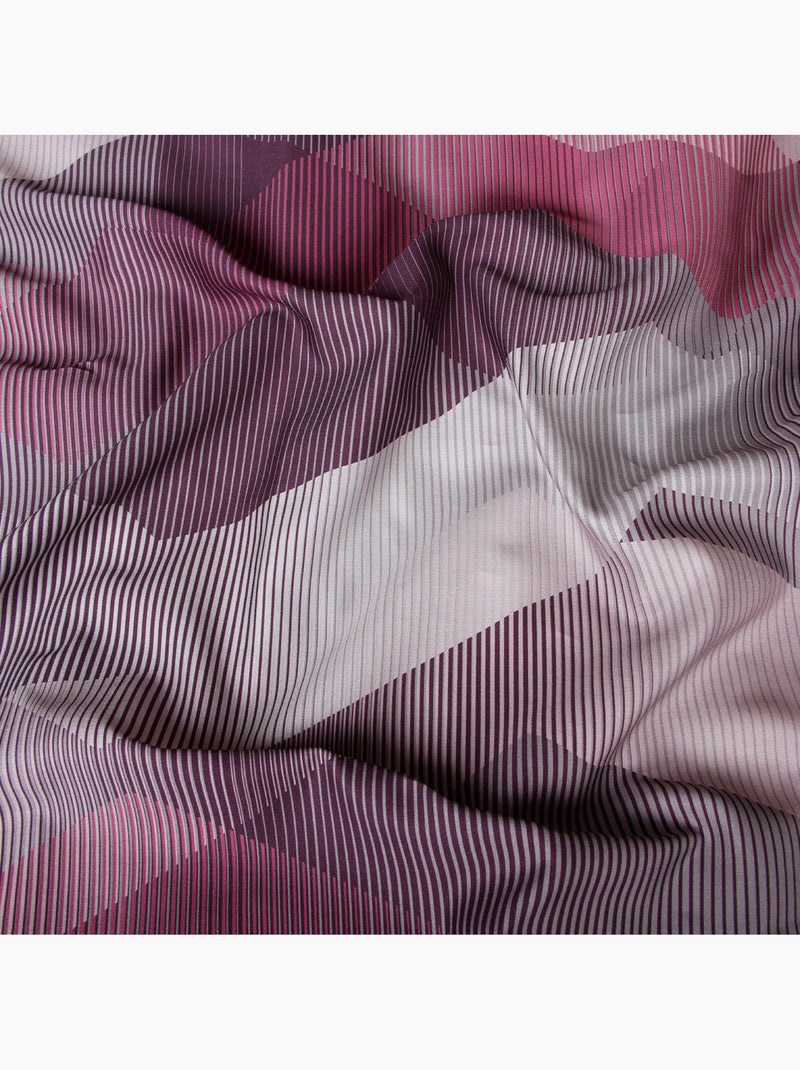 Lot de 2 Taies d'oreiller satin de coton imprimé Helix Purple Violet - Kiabi